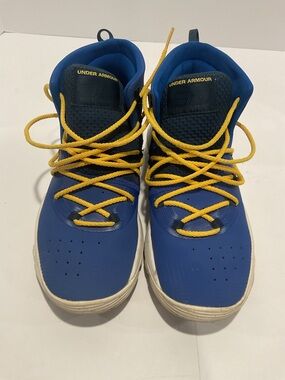 Under Armour Curry SC 3Zero Blue Yellow Basketball Shoes Mens 7 Youth